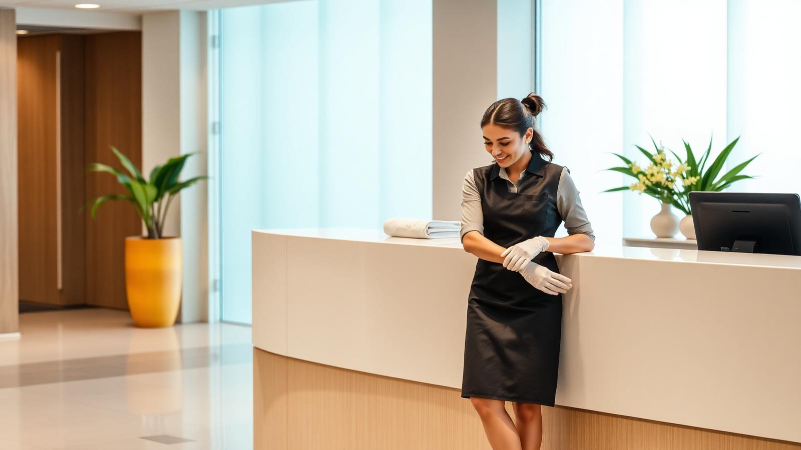 House keeping specialists at a premium corporate lobby