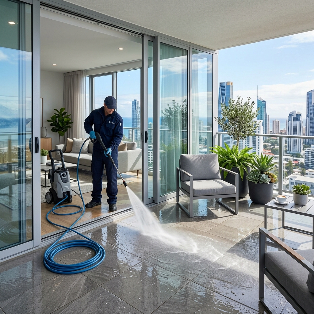 Sparkling clean sliding glass balcony partitions